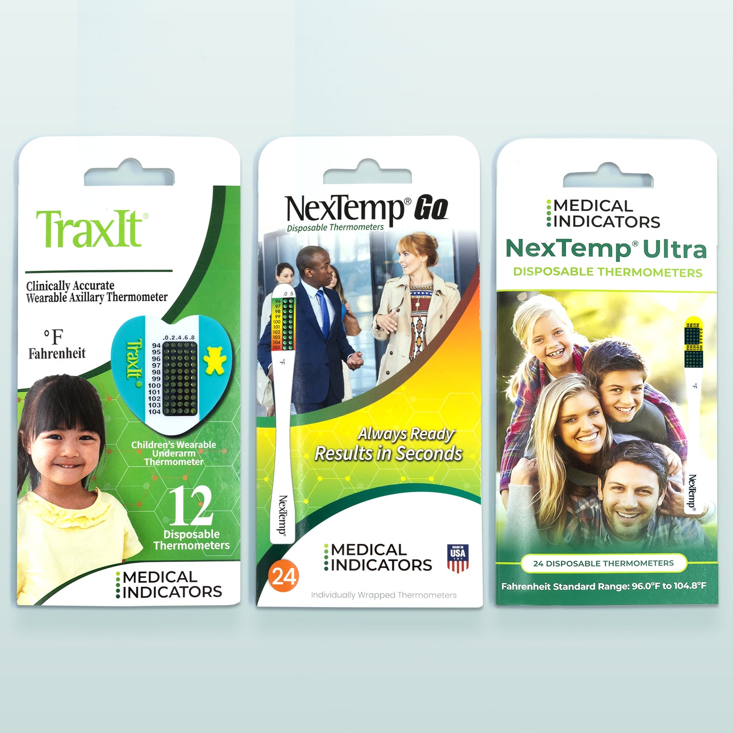 NexTemp Traveler’s & First Aid Essentials Kit Fahrenheit with TraxIt, NexTemp Go, and NexTemp Ultra