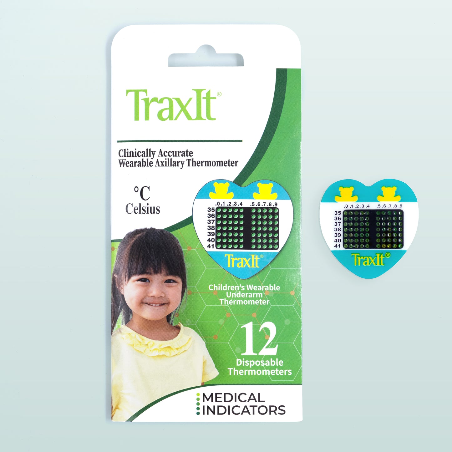 TraxIt Children’s Wearable Underarm Thermometer 12 Pack Celsius