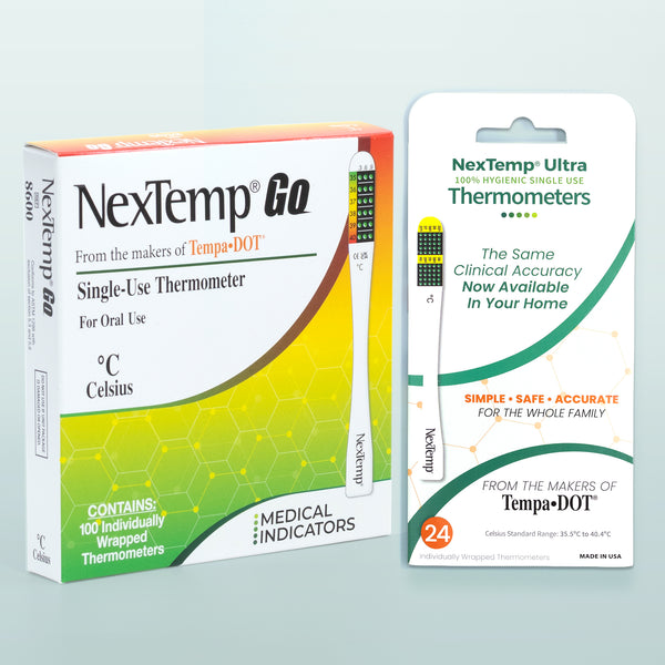 Elder Care Bundle with NexTemp Go and NexTemp Ultra Disposable Thermometers in Celsius