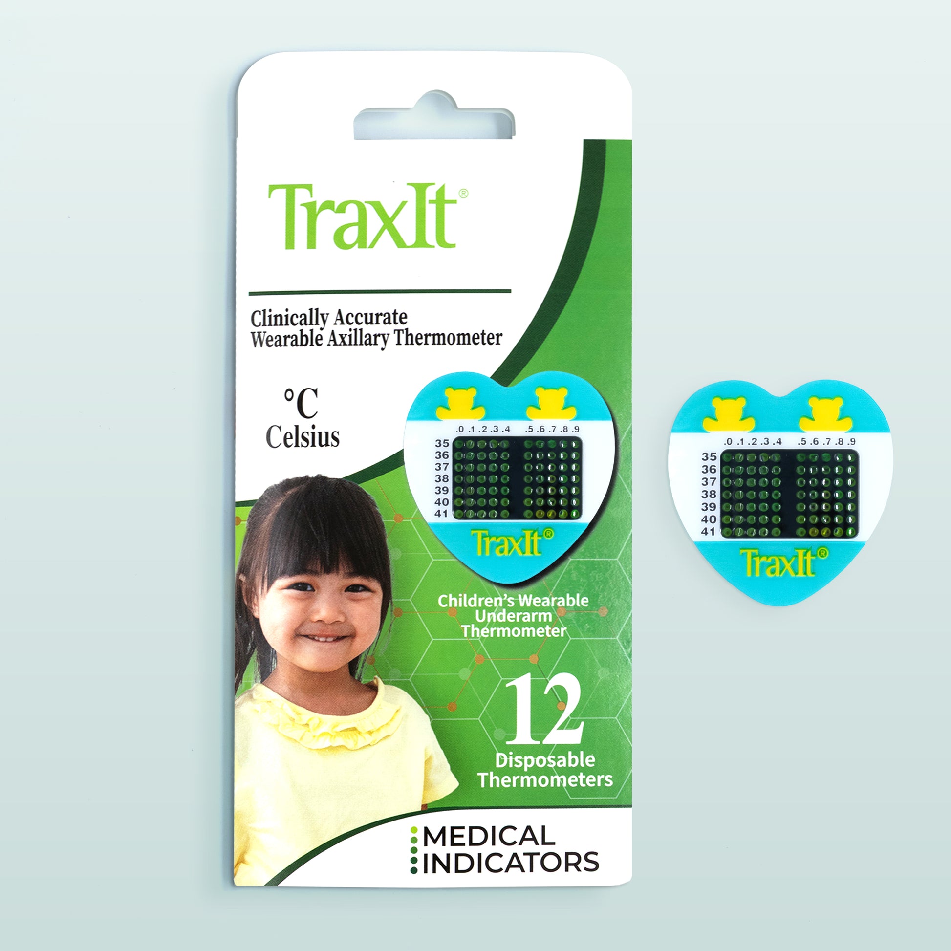 TraxIt Children’s Wearable Underarm Thermometer 12 Pack Celsius
