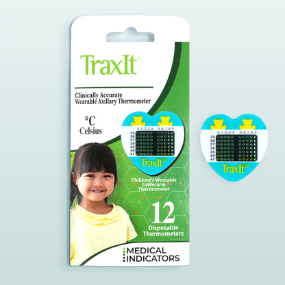 TraxIt Children’s Wearable Underarm Thermometer 12 Pack Celsius