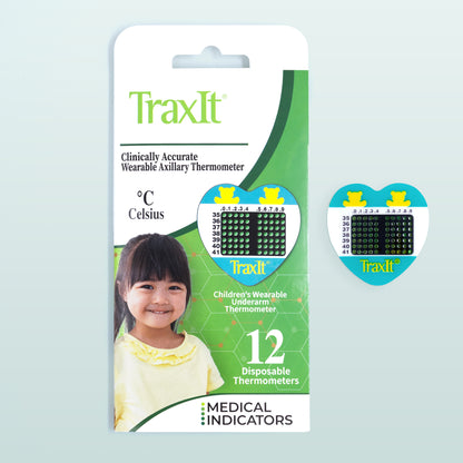TraxIt Children’s Wearable Underarm Thermometer 12 Pack Celsius