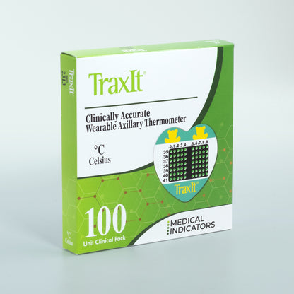 TraxIt Wearable Axillary Thermometer 100 Pack Celsius